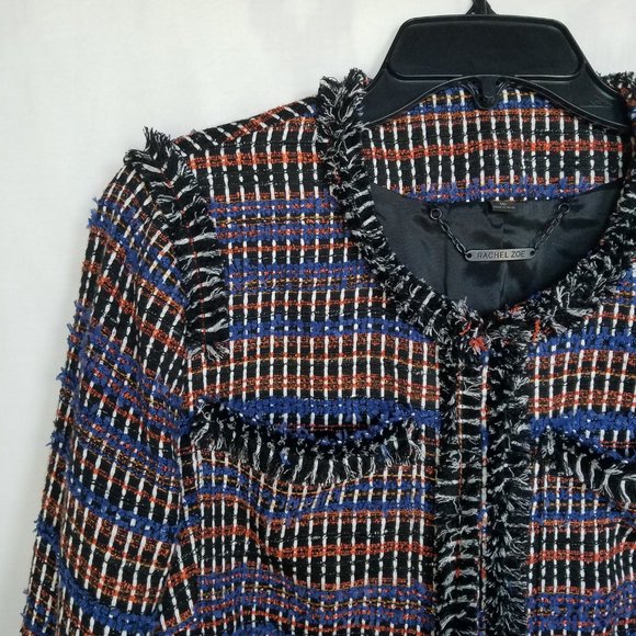 Rachel Zoe Henri Tweed Fringe Blazer Jacket - Picture 3 of 16